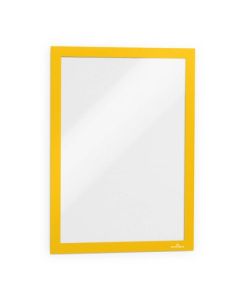 Durable DURAFRAME Self-Adhesive with Magnetic Frame - Document Frame For Internal Signage - A4 Yellow (Pack 2) - 487204