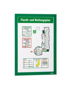 Durable DURAFRAME Self-Adhesive with Magnetic Frame - Document Frame For Internal Signage - A4 Green (Pack 2) - 487205