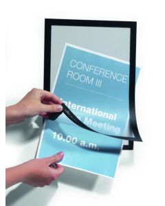 Durable DURAFRAME Self-Adhesive with Magnetic Frame - Document Frame For Internal Signage - A4 Black (Pack 10) - 488201