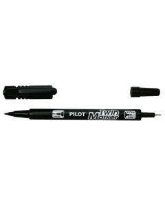 Pilot Begreen Twin Tip Permanent Marker Extra Fine 0.45mm and Fine 0.5mm Line Black (Pack 10) - 4902505342080
