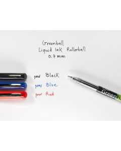 Pilot Begreen Greenball Liquid Ink Rollerball Pen Recycled 0.7mm Tip 0.35mm Line Black (Pack 10) - 4902505345234