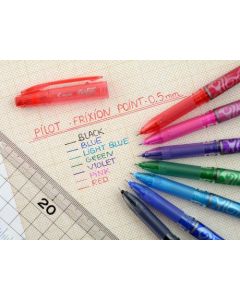 Pilot FriXion Point Erasable Gel Rollerball Pen 0.5mm Tip 0.25mm Line Black (Pack 12) - 227101201