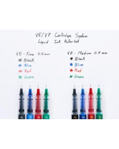 Pilot Begreen V7 Hi-Tecpoint Cartridge System Liquid Ink Rollerball Pen Recycled 0.7mm Tip 0.5mm Line Blue (Pack 10) - 4902505442889