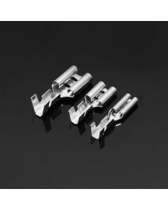 100Pcs Silver Crimp Female Spade Quick Connector Terminal with Silicone Case for Arcade Chain Cable