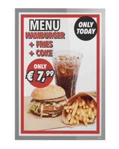 Durable DURAFRAME Poster A1 Silver - Self-Adhesive Poster Frame - UV-Resistant - Perfect for Displaying Large Format Information - 505523
