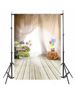 (Clearance Price)3x5FT Vinyl Kids Child Photography Backdrop Ballon Bear Curtain Photo Background