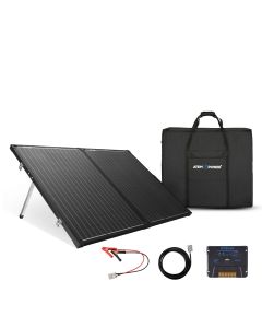 [US Direct] ATEM POWER AP-FOLD-FLES 200W Monocrystalline Solar Panel  Without Glass Portable Solar Suitcase Equipped With 20A MPPT Controller For 12V Batteries RV Camping Power