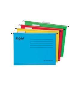 Rexel Classic A4 Suspension File Card 15mm V Base Assorted Colours (Pack 10) 2115585