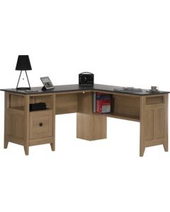 Home Study Home Office L-Shaped Desk Dover Oak with Slate Finish - 5412320