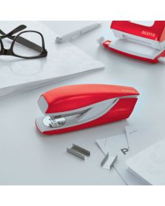Leitz NeXXt WOW Half Strip Metal Office Stapler 30 Sheet Red - 55021026