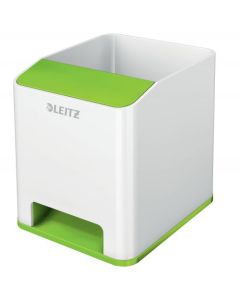 Leitz WOW Dual Colour Sound Pen Holder White/Green 53631054