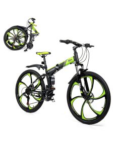 [EU/USA Direct] Sefzone XD300 MD300 26inch 21-Gear Folding Portable Mountain Bike Aluminum Alloy Dual Disc Brakes MTB Bicycle for Road City Riding Cycling