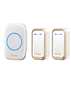 CACAZI A10F Waterproof Wireless Doorbell 300M Remote Door Bell Chime 220V 2 Button 1 Receiver