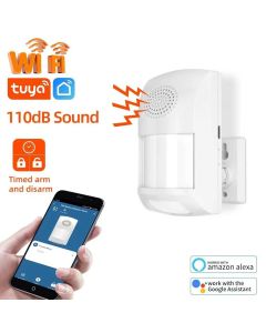 Tuya WiFi Infrared PIR Motion Sensor Security Protection Presence Sensor Detector Burglar Sound Alarm Smart Life Work with Alexa