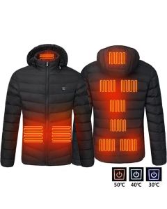 TENGOO HJ-09 Men 9 Areas Heated Jacket USB Winter Outdoor Electric Heating Jackets Warm Sprots Thermal Coat Clothing Heatable Cotton jacket