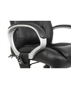 Lumbar Massage Faux Leather Executive Office Chair Black - 6905