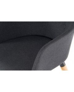Contemporary 4 Legged Upholstered Reception Chair Graphite (Pack 2) - 6929GRA