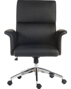 Elegance Gull Wing Medium Back Leather Look Executive Office Chair Black - 6951BLK