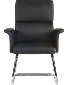Elegance Gull Wing Medium Back Cantilever Leather Look Visitor Chair Black - 6959BLK