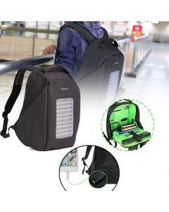 16 inch Waterproof Solar Panel Backpack Laptop USB Charger Outdoor Travel Camping Bags