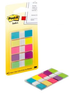 Post-it Index Flags Repositionable 12x43mm 5x20 Tabs Bright Assorted Colours (Pack 100) 683-5CB - 7000101800