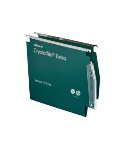 Rexel Crystalfile Extra 275 Foolscap Lateral Suspension File Polypropylene 15mm V Base Green (Pack 25) 70637