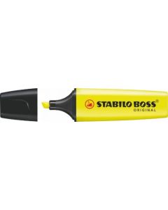 STABILO BOSS ORIGINAL Highlighter Pen Chisel Tip 2-5mm Line Yellow (Pack 10) - 70/24