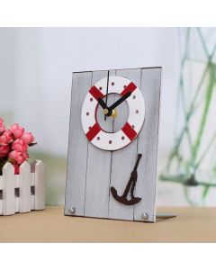 European Mediterranean Style Clock Table Desktop Clock Wood For Gift Room Decor