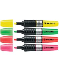STABILO LUMINATOR Highlighter Chisel Tip 2-5mm Line Assorted Colours (Wallet 4) - 71/4