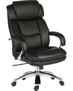 Teknik Colossus Extreme Heavy Duty 24 Hour Executive Bonded Leather Faced Office Chair With Fixed Arms Black - 7200