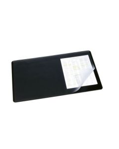 Durable Desk Mat Non-Slip with Transparent Overlay - 53x40cm - Ideal for Keeping Small Notes & Reminders Close to Hand - Black - 720201
