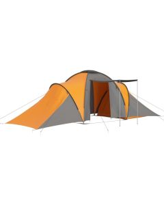 Camping Tent 4~6 Persons Family Tent Winter Tent For Outdoor Camping Hiking Travel Gray and Orange