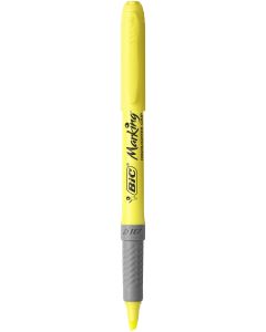 Bic Grip Highlighter Pen Chisel Tip 1.6-3.3mm Line Yellow (Pack 12) - 811935