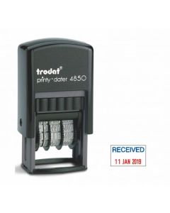 Trodat Printy 4850/L1 Self Inking Word and Date Stamp RECEIVED 25x5mm Blue/Red Ink - 76313