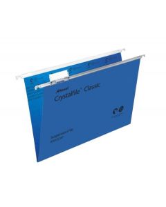 Rexel Crystalfile Classic Foolscap Suspension File Manilla 15mm V Base Blue (Pack 50) 78143