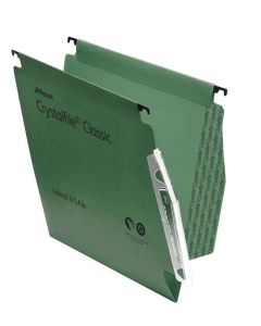 Rexel Crystalfile Classic 275 Foolscap Lateral Suspension File Manilla 15mm V Base Green (Pack 50) 78652
