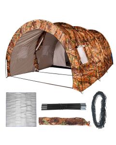 8-10 Person Family Camping Tent Waterproof Tunnel Double Shelter Anti-UV Sunshade Canopy Outdoor Hiking
