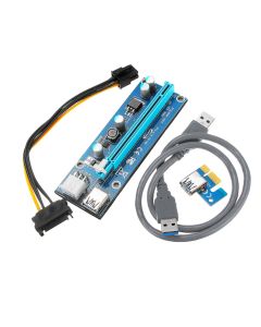 PCI Express PCI-E 1X to 16X Riser Card 6Pin PCIE USB3.0 SATA Expansion Cable for Miner Mining BTC Dedicated Adapter