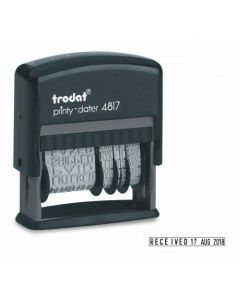 Trodat Printy 4817 Self Inking Dial A Phrase Word and Date Stamp Black Ink - 80361