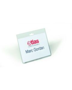 Durable Security Name Badge 60x90mm - Includes Blank Insert Cards - Transparent (Pack 20) - 813519