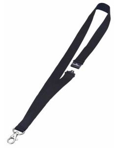 Durable Textile Lanyard with Snap Hook - 20mm Wide x 440mm Long - Includes Safety Release - Black (Pack 10) - 813701
