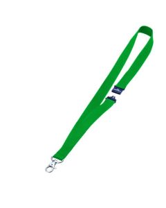 Durable Textile Lanyard with Snap Hook - 20mm Wide x 440mm Long - Includes Safety Release - Green (Pack 10) - 813705