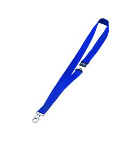 Durable Textile Lanyard with Snap Hook - 20mm Wide x 440mm Long - Includes Safety Release - Blue (Pack 10) - 813707
