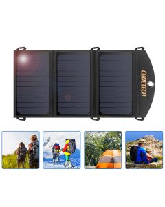[US Direct] CHOETECH 19W Solar Panel Dual USB Port Waterproof Lightweight Phone Charger Outdoor Camping Travel