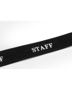 Durable STAFF Textile Lanyard with Snap Hook - 20mm Wide x 440mm Long - Includes Safety Release - Black (Pack 10) - 823901