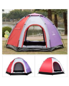 Outdoor 5-6 People Pop-Up Camping Tent Waterproof UV Proof Beach Sunshade Shelter