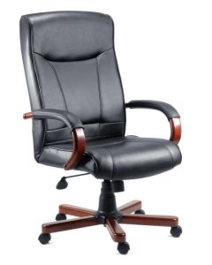 Kingston Bonded Leather Faced Executive Office Chair Black/Mahogany - 8511HLW