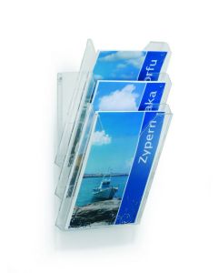 Durable COMBIBOXX A4 Set - 3 Compartment Table Top or Wall Mounted Portrait Literature Holder - Transparent - 858019