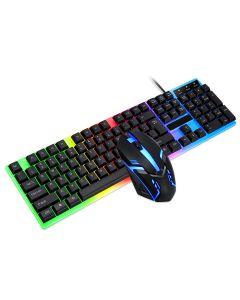 T-Wolf TF230 Wired Keyboard & Mouse Set 104 Keys USB Wired Keyboard 2400DPI Mouse RGB Backlit Gaming Keyboard Mouse Combo
