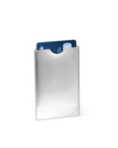 Durable Certified RFID SECURE Credit Card Wallet Sleeve 61x90mm Silver (Pack 10) - 890023